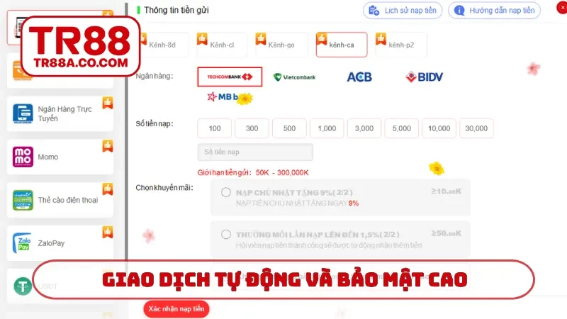 Giao dịch tự động và bảo mật cao