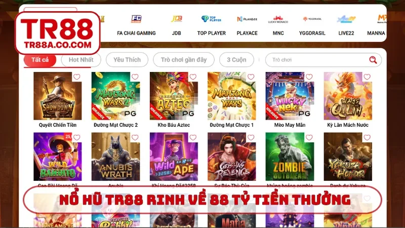 Nổ hũ TR88 rinh về 88 tỷ tiền thưởng