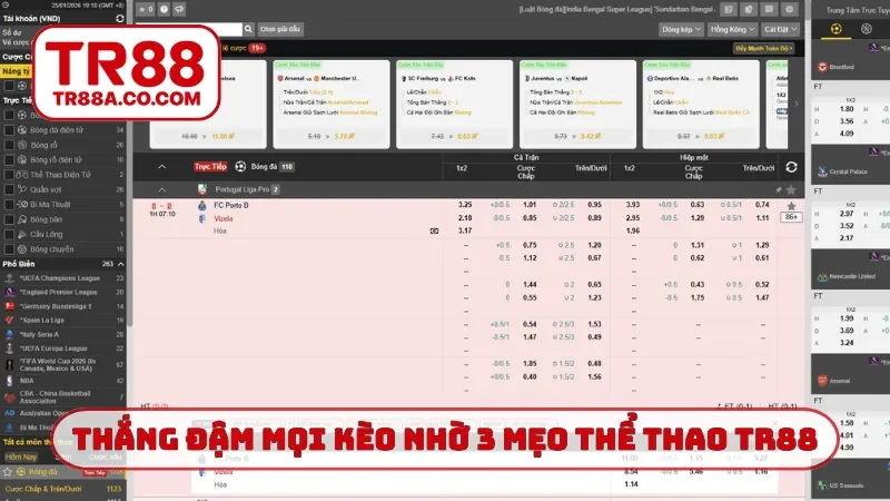 Thắng đậm mọi kèo nhờ 3 mẹo thể thao TR88