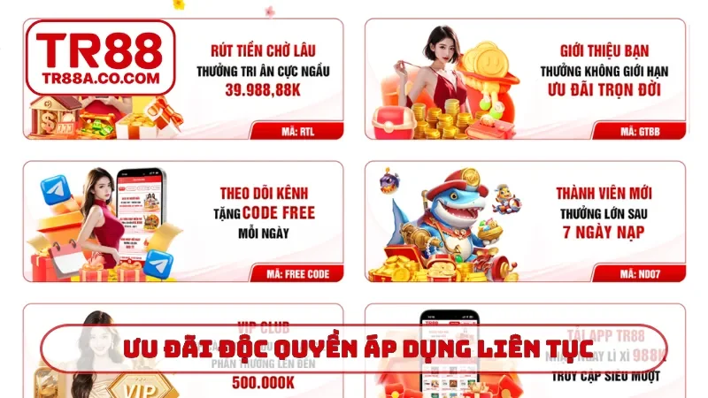 Ưu đãi độc quyền áp dụng liên tục